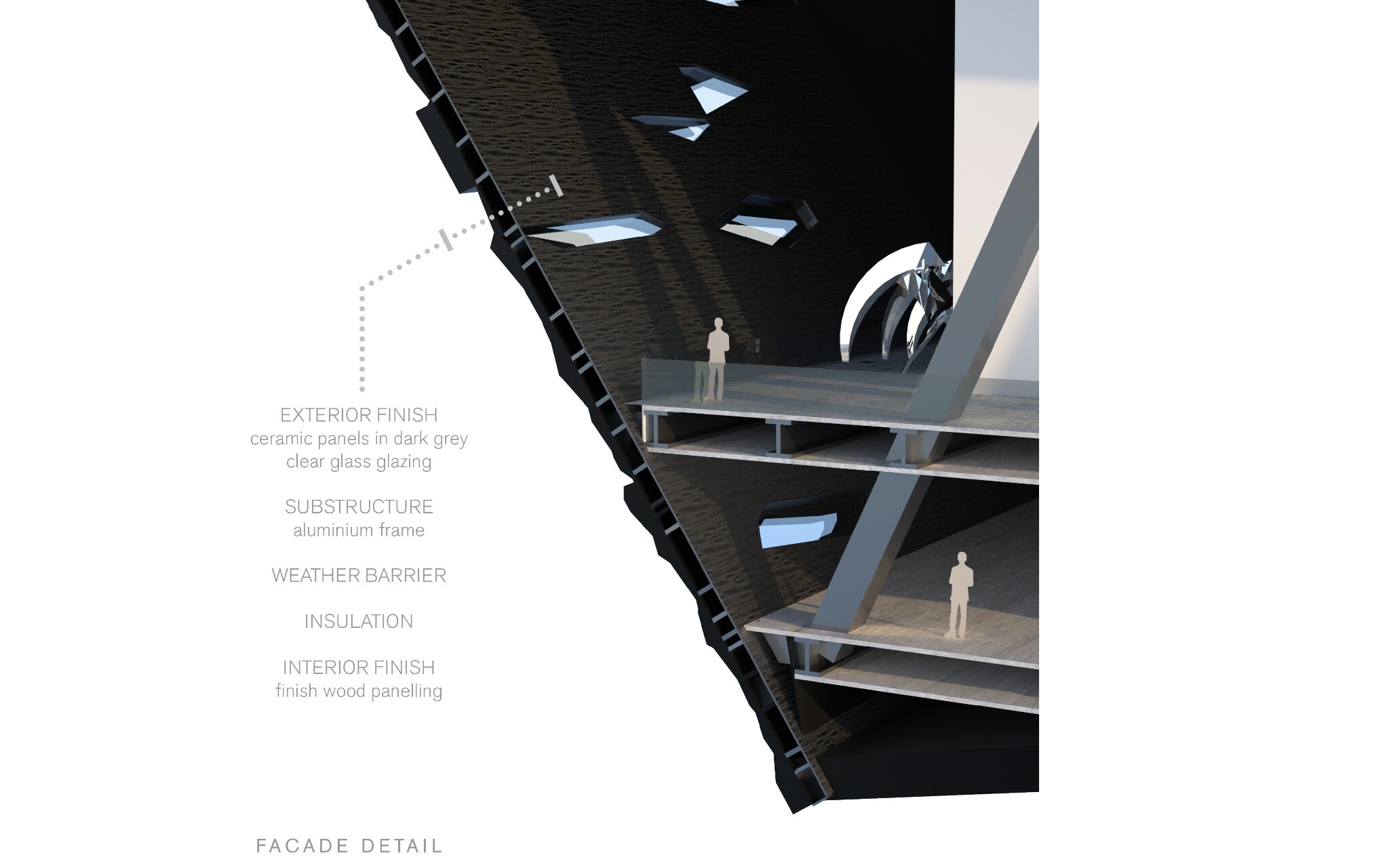 Scene showing visitors using personal devices to interact with museum facade information and overlay real-time virtual content onto physical space.