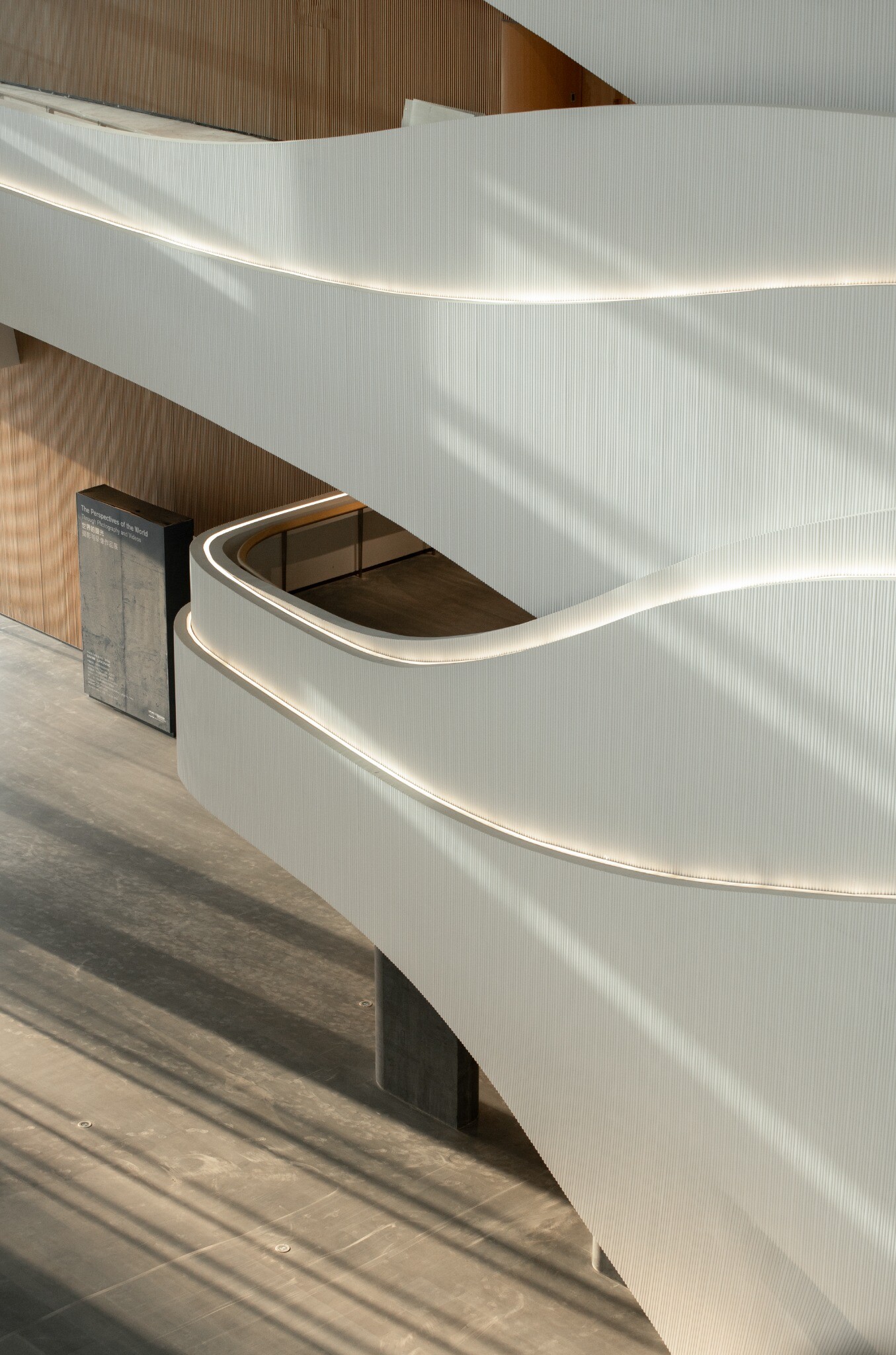 West Wing Art Museum detail of light and shadow on white wall surfaces.
