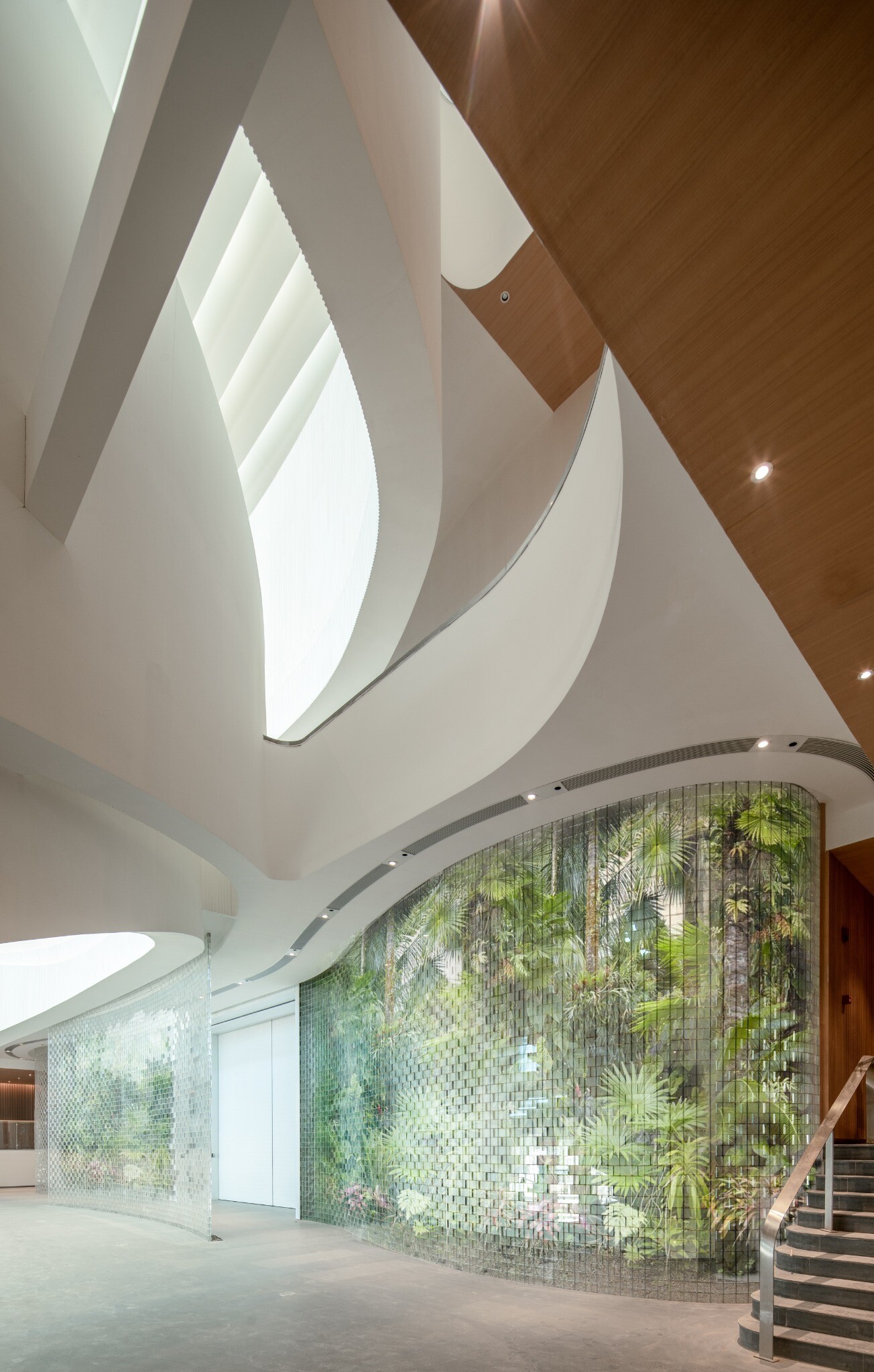 Detail of the West Wing Art Museum skylight and white grille.