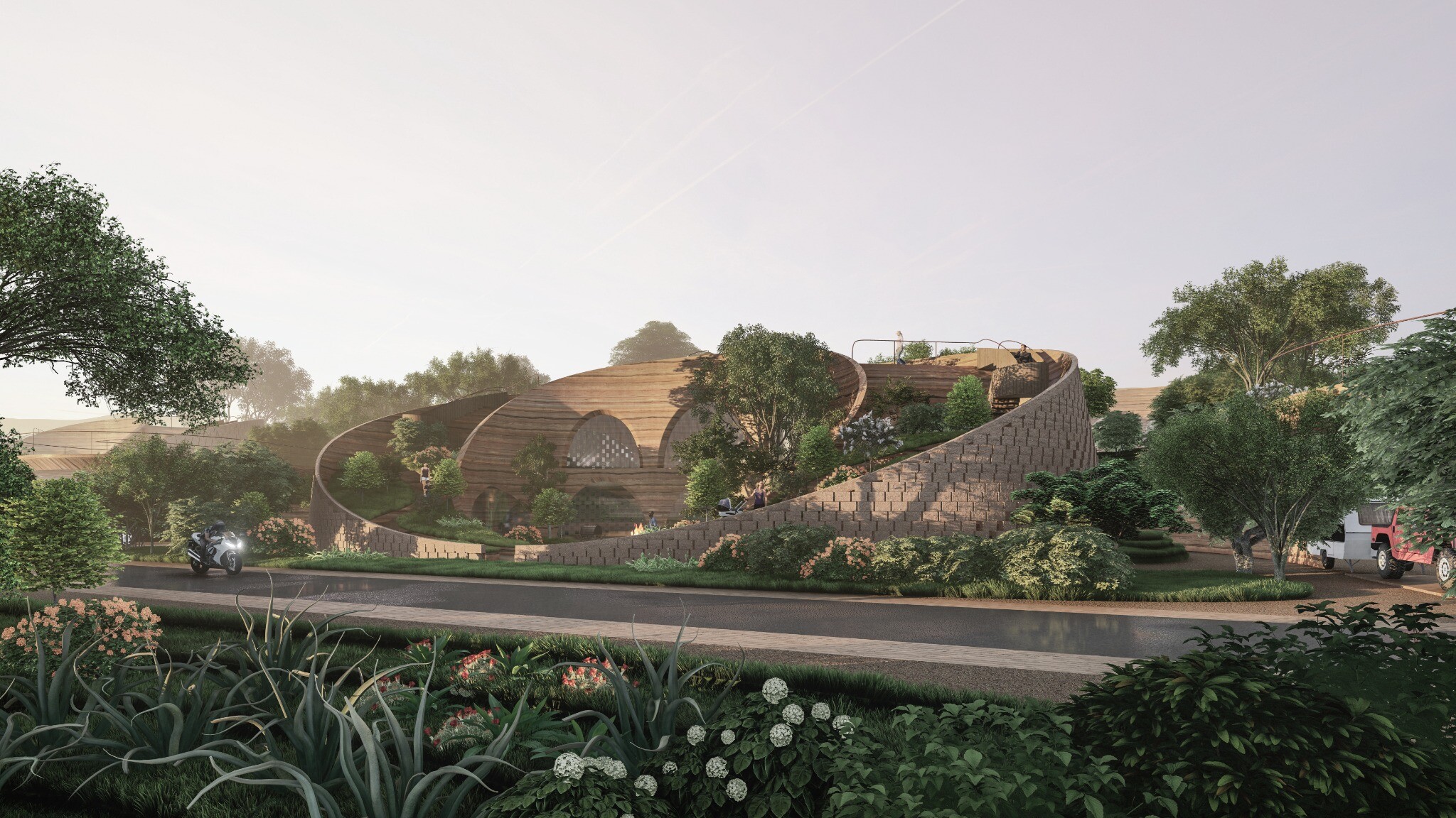 Landscape view of Detached Villa C in Modern Cave Dwellings.