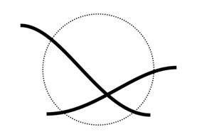 Crossing-path symbol expressing choice, branching, and connection within the Lib-Ark journey.